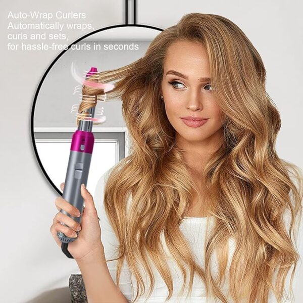 5-in-1 Hair Dryer Brush |Multifunctional Hot Air Styler |Detachable Brush for Drying, Curling & Straightening, All Hair Types with Auto-Curl Function - Image 5