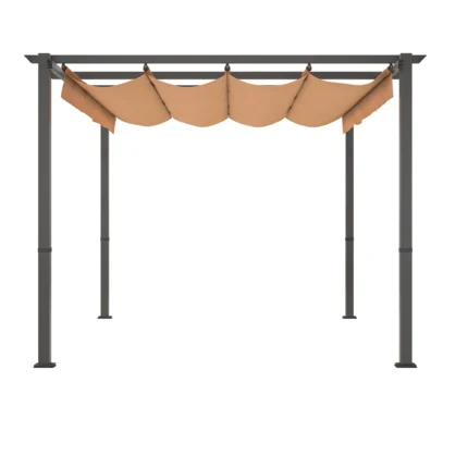 Stylish 10′ x 13′ Aluminum Patio Pergola with Retractable Canopy – Perfect Backyard Shade Shelter for Outdoor Parties