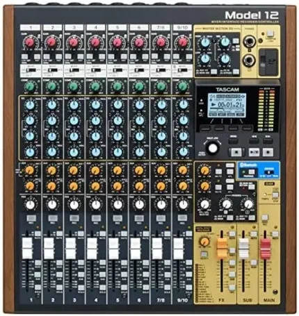 Tascam Model 12 All-in-One 12-track Digital Multitrack Mixing and Recording Studio, Mixer, USB Audio Interface and DAW Controller