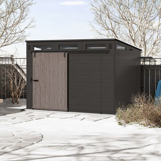 Suncast Modernist 10 ft. W X 7 Ft. D Barn Door Resin Storage ShedSuncast Modernist 10 ft. W X 7 Ft. D Barn Door Resin Storage Shed & included installation fee